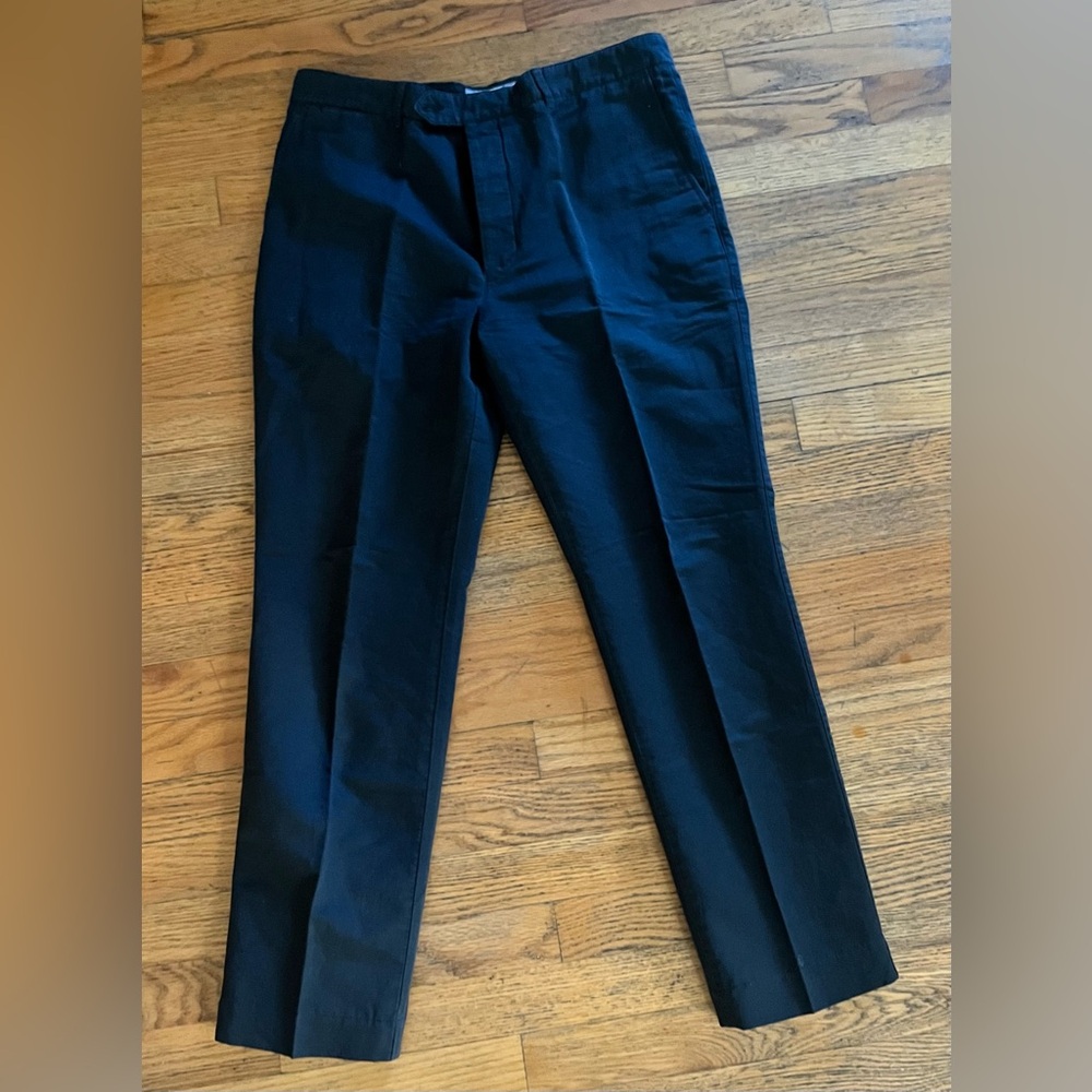 Mens Officine General Paris 6 Black Pants Cotton Linen 34